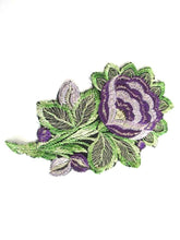 UpperDutch:,An Antique Purple Silk Flower Applique, Vintage Floral Patch, Embroidery Sewing Supply.