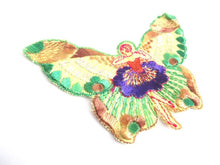 UpperDutch:,Antique Silk Fairy Applique 1930s Embroidery. Vintage Butterfly Patch Sewing supply Crazy Quilt