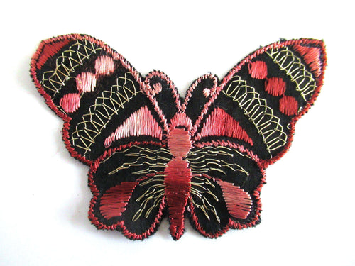 UpperDutch:,Butterfly applique, 1930s vintage embroidered applique. Vintage patch, sewing supply. Applique, Crazy quilt