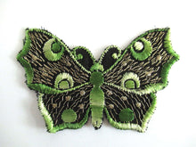 UpperDutch:,Butterfly applique, 1930s vintage embroidered applique. Vintage patch, sewing supply. Green Applique, Crazy quilt