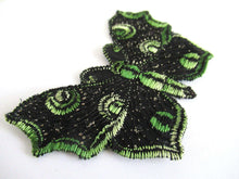 UpperDutch:,Butterfly applique, 1930s vintage embroidered applique. Vintage patch, sewing supply. Green Applique, Crazy quilt