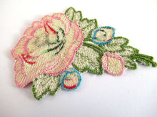 UpperDutch:,Flower applique, 1930s vintage embroidered applique. Vintage floral patch, sewing supply.