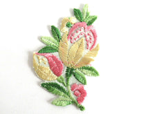 UpperDutch:Applique,Flower Patch, Flower applique, 1930s vintage embroidered applique. Vintage floral patch, sewing supply.