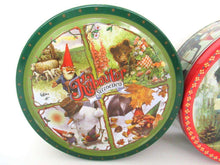 UpperDutch:Tin,Rien Poortvliet Set of 2 Round Storage Tin. Metal box. David the gnome.