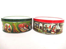 UpperDutch:Tin,Rien Poortvliet Set of 2 Round Storage Tin. Metal box. David the gnome.