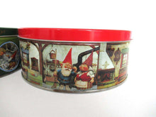 UpperDutch:Tin,Rien Poortvliet Set of 2 Round Storage Tin. Metal box. David the gnome.