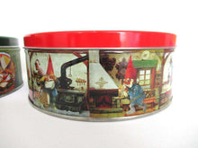 UpperDutch:Tin,Rien Poortvliet Set of 2 Round Storage Tin. Metal box. David the gnome.
