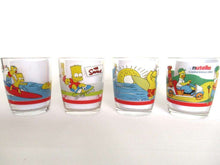 UpperDutch:,The Simpsons Set of 4 Ferrero Nutella Drinking Glasses, Bart, Lisa and Homer Simpson.