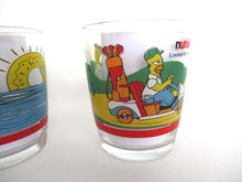 UpperDutch:,The Simpsons Set of 4 Ferrero Nutella Drinking Glasses, Bart, Lisa and Homer Simpson.