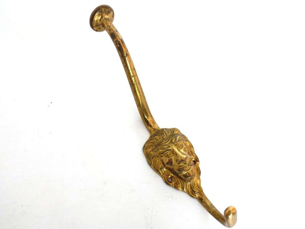 UpperDutch:,1 (ONE) Coat Hook, Brass Lion Head Coat hook, Wall hook, Antique Lion Coat Hook, Solid Brass.