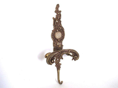 UpperDutch:Wall hook,1 (One) Ornate Coat hook - Wall hook - Solid Brass Ornate Victorian style hook.
