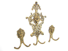 UpperDutch:Wall hook,Antique Brass Lion Head Coat hooks, Set of 3 Wall hooks.