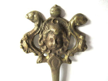UpperDutch:,Antique Small Brass Cherub hook, Angel Wall hook, Putti, Hanger, brass kitchen hook, towel hook.