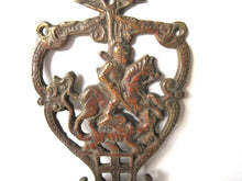 UpperDutch:,Antique Solid Brass Ornate Wall hook - Coat hook - Horse - Equestrian