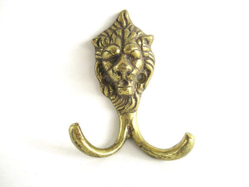 UpperDutch:Wall hook,Lion Head Coat hook Wall hook Solid Brass. Decorative animal storage solution, coat hanger.