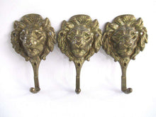 UpperDutch:Wall hook,Lion Head Coat Wall hook, Set of 3 brass Lion Head Coat hooks.