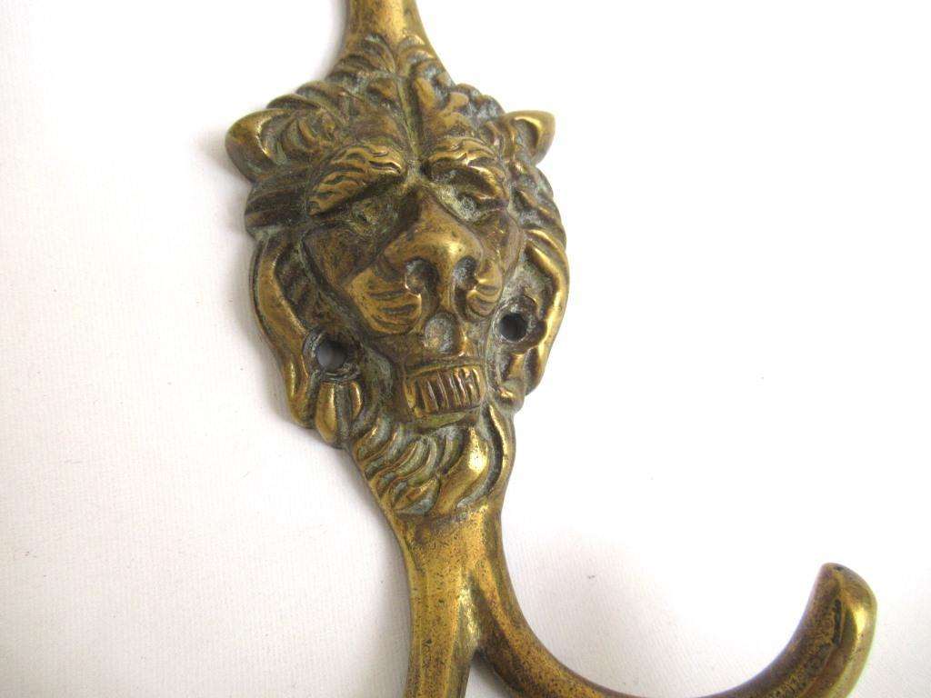 Lion Head Wall hook Solid Brass Coat hook. Decorative animal storage UpperDutch