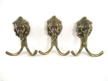 UpperDutch:,Lion Wall hooks, Set of 3 Lion Head Coat hook, Wall hooks, Solid Brass.