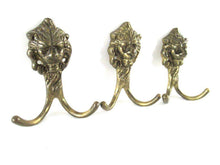 UpperDutch:,Lion Wall hooks, Set of 3 Lion Head Coat hook, Wall hooks, Solid Brass.