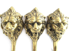 UpperDutch:Wall hook,Set 3 pcs Brass Lion Head Coat hook - Wall hooks, Solid Brass hooks, Kitchen / Towel hooks.