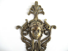 UpperDutch:Wall hook,Set Antique Victorian Style Coat hooks Made in Italy, Solid Brass Ornate Wall hooks, Angel, Woman.