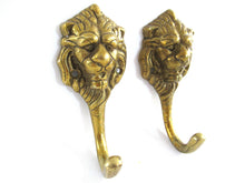 UpperDutch:Wall hook,Set of 2 Antique Brass Lion Head Coat hooks Wall hooks, kitchen / towel hooks.