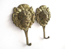 UpperDutch:Wall hook,Set of 2 brass Lion Head Coat hooks.