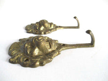UpperDutch:Wall hook,Set of 2 brass Lion Head Coat hooks.