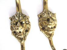 UpperDutch:Wall hook,Set of 2 pcs Lion hooks Solid Brass Lion Head Wall hook - Coat hooks. Decorative animal storage solution, coat hangers.