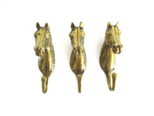 UpperDutch:Wall hook,Set of 3 pcs Solid Brass Horse Head Wall hooks, Coat hooks, Hanger, horse head.