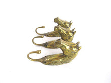 UpperDutch:Wall hook,Set of 3 pcs Solid Brass Horse Head Wall hooks, Coat hooks, Hanger, horse head.