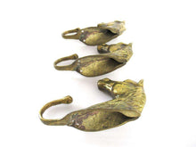UpperDutch:Wall hook,Set of 3 pcs Solid Brass Horse Head Wall hooks, Coat hooks, Hanger, horse head.