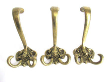 UpperDutch:,Set of 3 Solid Brass Ornate Victorian style hooks.