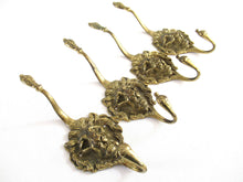 UpperDutch:Wall hook,Set of 4 Antique Brass Lion Head Coat hooks - Wall hook, Made in England - Antique Lion Coat Hook - Solid Brass.