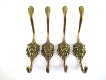 UpperDutch:,Set of 4 Lion hooks Solid Brass Lion Head Wall hook - Coat hooks. Decorative animal storage solution, coat hangers.