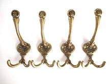 UpperDutch:Wall hook,Set of 4 Wall hooks / Coat hooks, Solid Brass Ornate, Victorian style hooks.