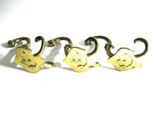 UpperDutch:Wall hook,Wall hooks, Set of 3 Solid Brass Ornate Victorian style hooks.